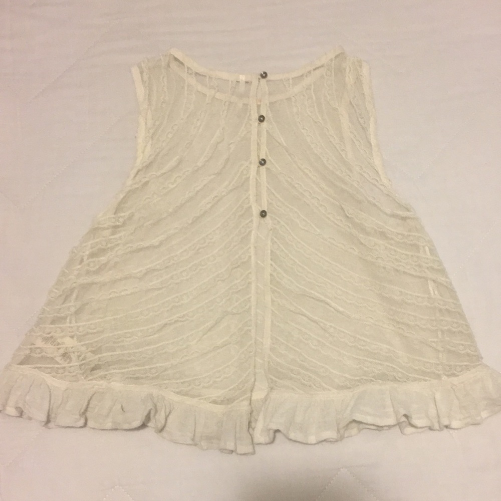 FREE PEOPLE LACEY BABYDOLL CROP TANK SIZE MED